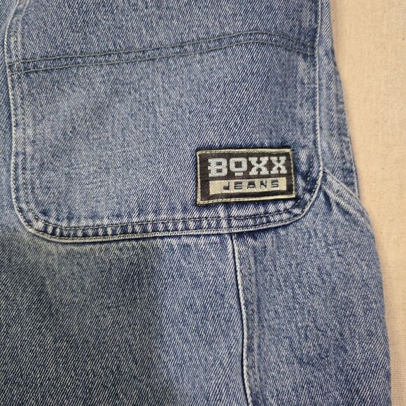 Vintage 90s/Y2K BOXX Jeans NY USA Denim Cargo Skater Shorts Size 36×10 Mens Jort - Picture 5 of 7